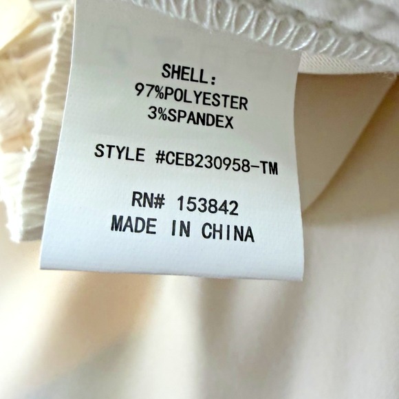 NWT Melloday Wide Leg Ivory With Black Piping Elastic Tie Waist Large - Picture 8 of 8